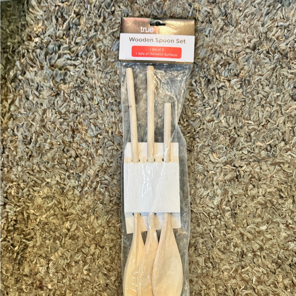 True living Wooden Spoon Set - Natural Wood